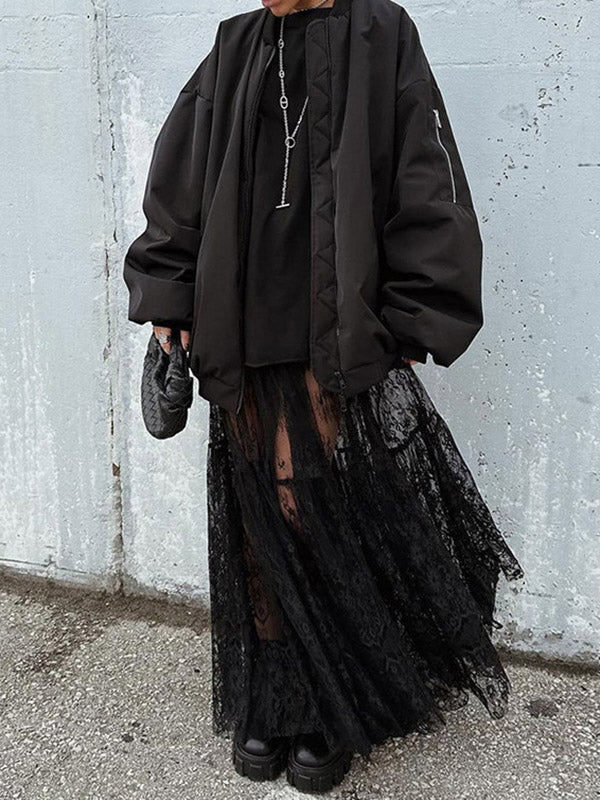Jupe plissée transparente coupe trapèze, taille haute, en gaze, à empiècements