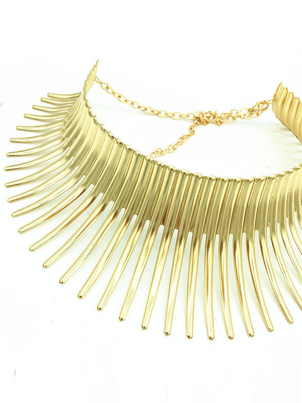 Collier réglable géométrique couleur unie