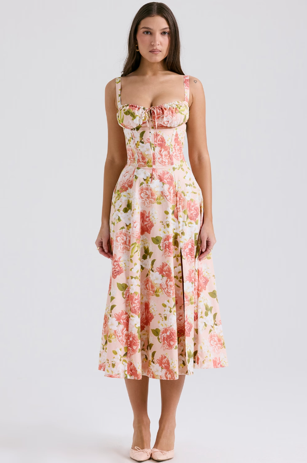 AURORA - Robe midi avec lacets
