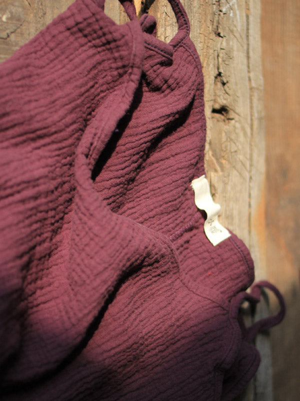 Robe courte ample vintage, à fines bretelles, sans manches, couleur unie