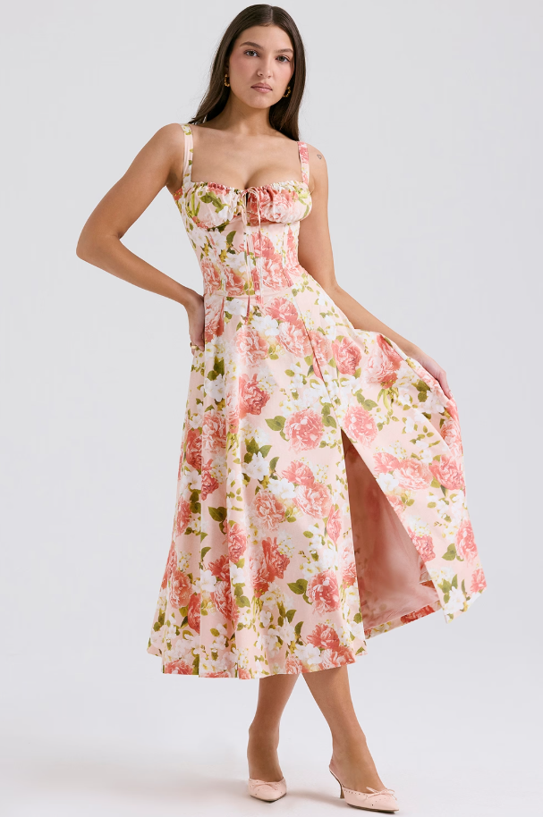 AURORA - Robe midi avec lacets
