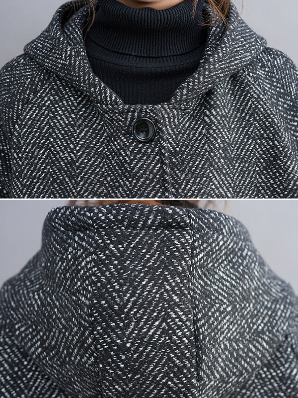 Veste ample chaude à manches longues, à capuche