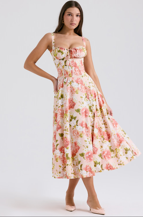 AURORA - Robe midi avec lacets