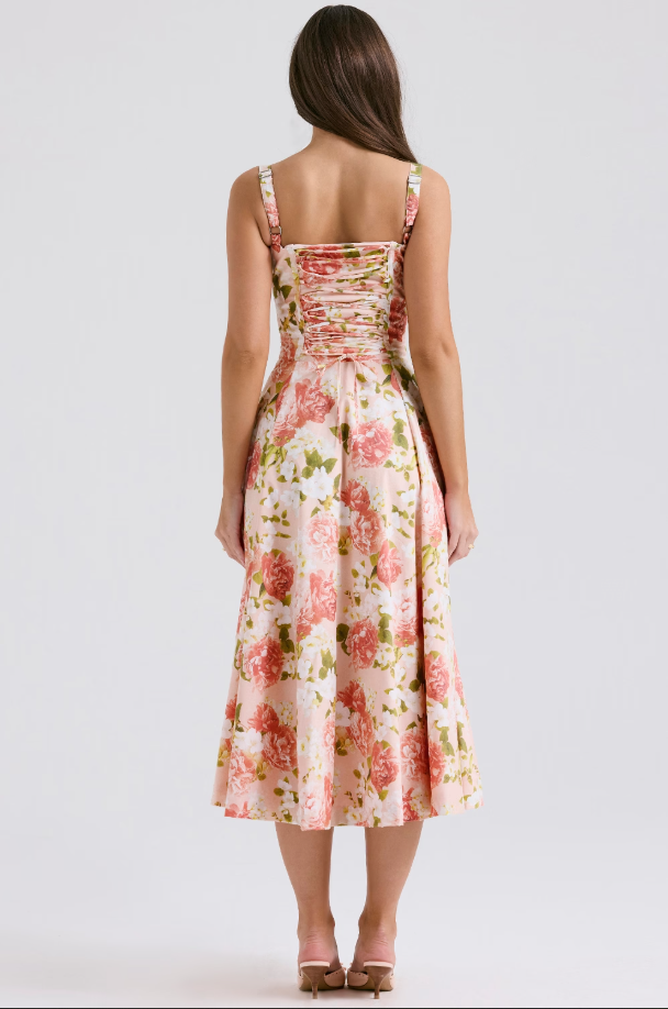 AURORA - Robe midi avec lacets