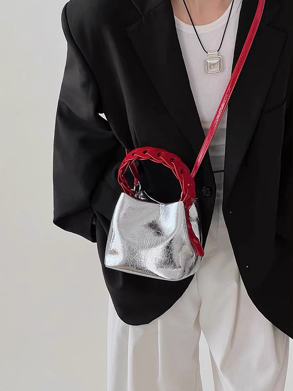 Mini sacs brillants à empiècements Sacs à bandoulière