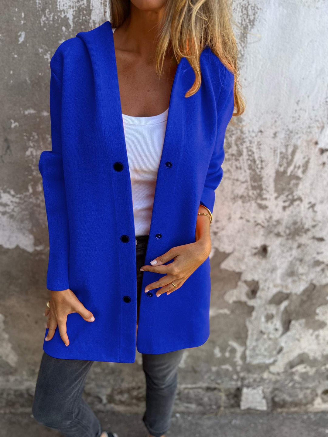 Élégante et confortable veste en tricot d'automne avec capuche pour femmes