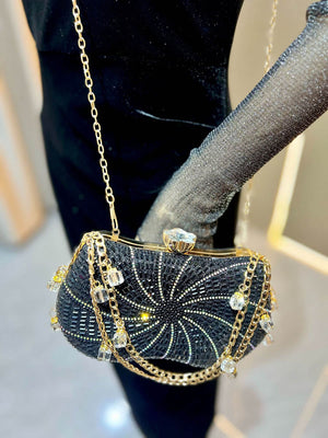 Chaînes Serrure Géométrique strass Sacs de Soirée Brillants & Pochettes Mini Sacs