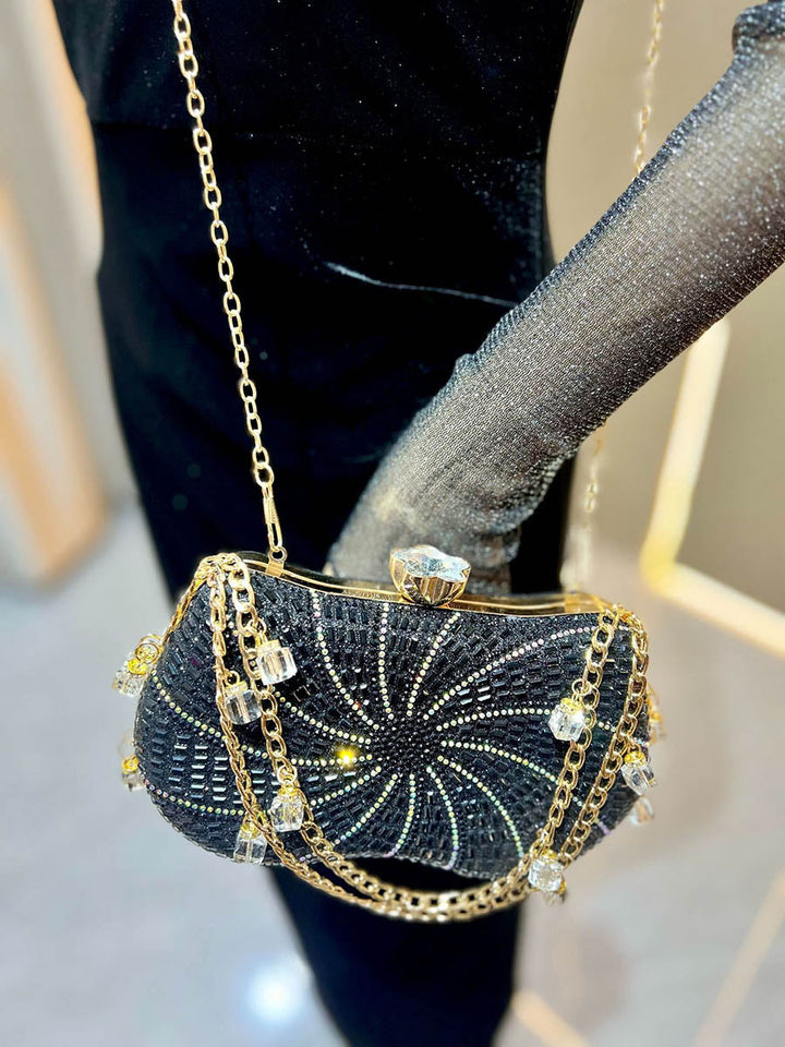 Chaînes Serrure Géométrique strass Sacs de Soirée Brillants & Pochettes Mini Sacs