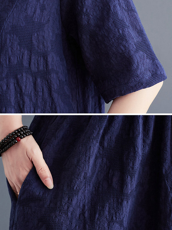 Robe irrégulière de couleur unie en mélange de coton