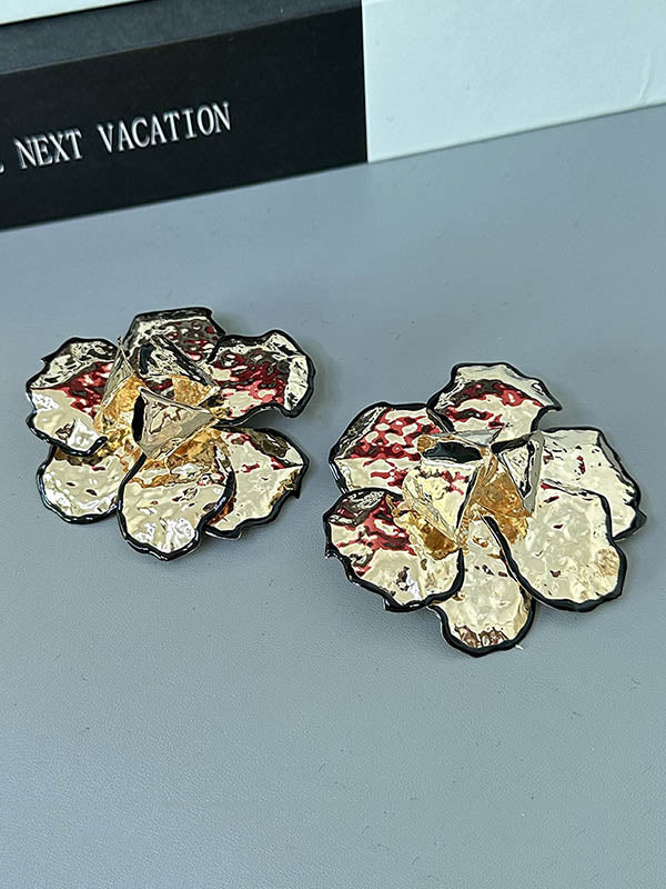 Boucles d'oreilles géométriques en forme de fleur