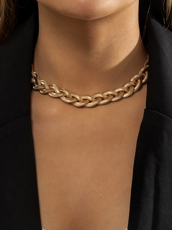 Collier ras du cou réglable en chaîne serpent