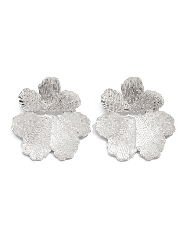Boucles d'oreilles à coupe irrégulière, en forme de fleur