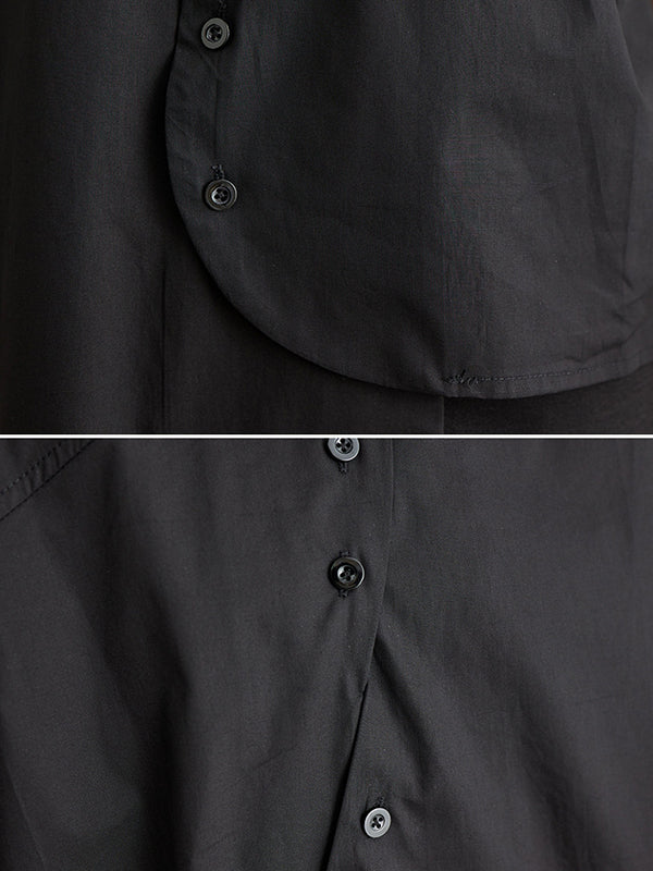 Hauts de chemise à revers de couleur unie à coupe irrégulière