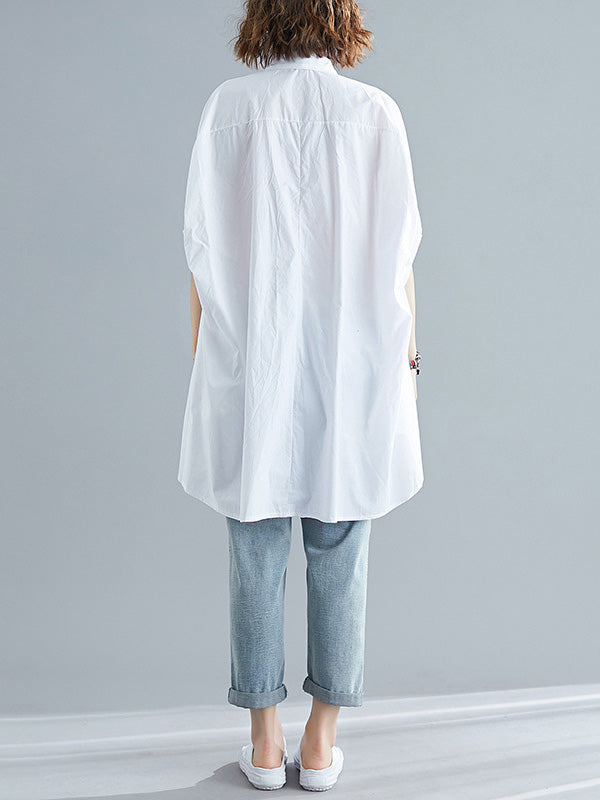 Chemise irrégulière à manches chauve-souris, surdimensionnée, haute et basse