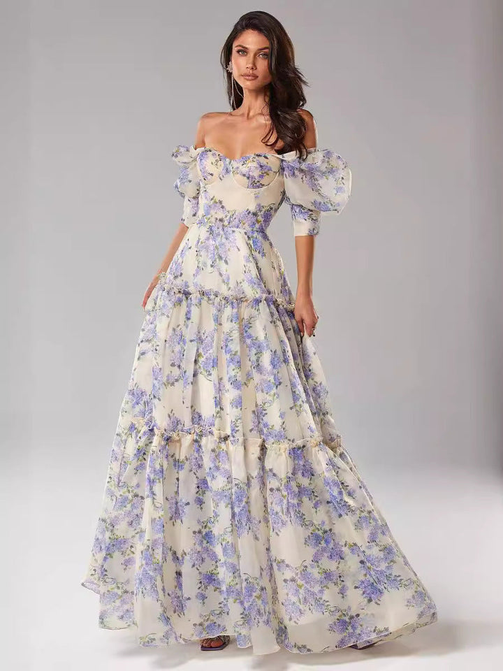 Camila - Robe maxi longue avec imprimé floral