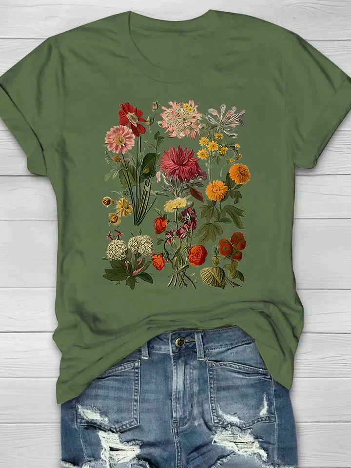Lorelei - T-shirt Femme Imprimé Fleurs Vintage