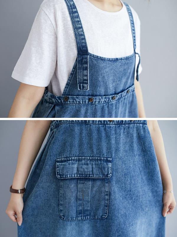 Robe bustier originale en denim uni