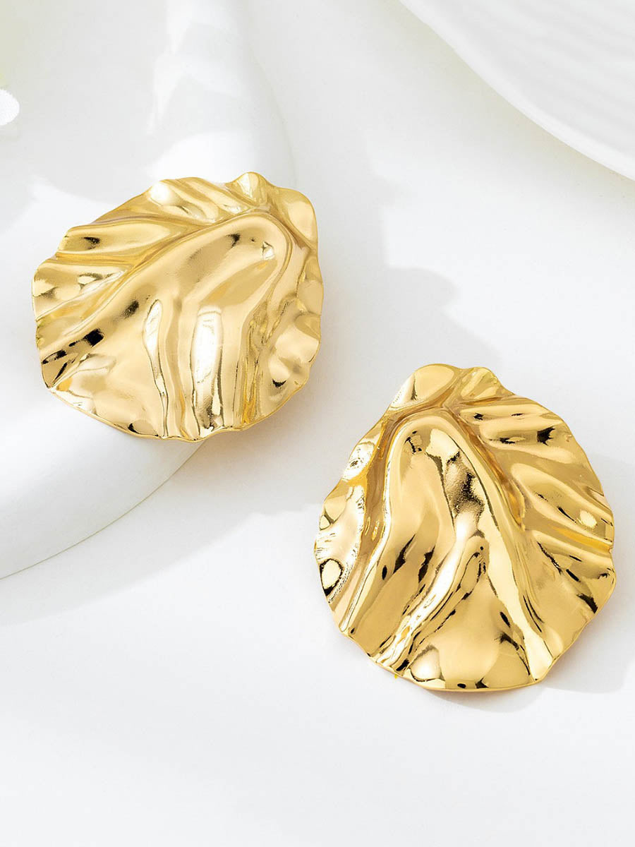 Boucles d'oreilles géométriques plissées brillantes