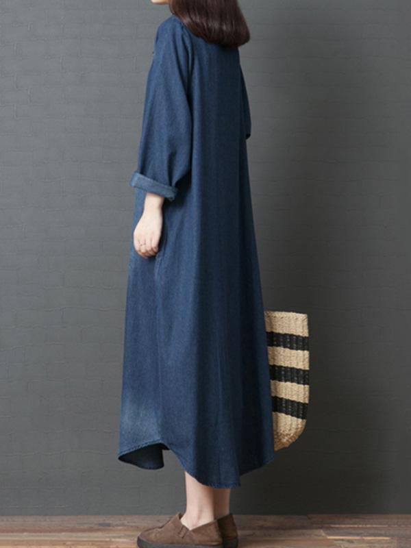 Robe longue ample en jean