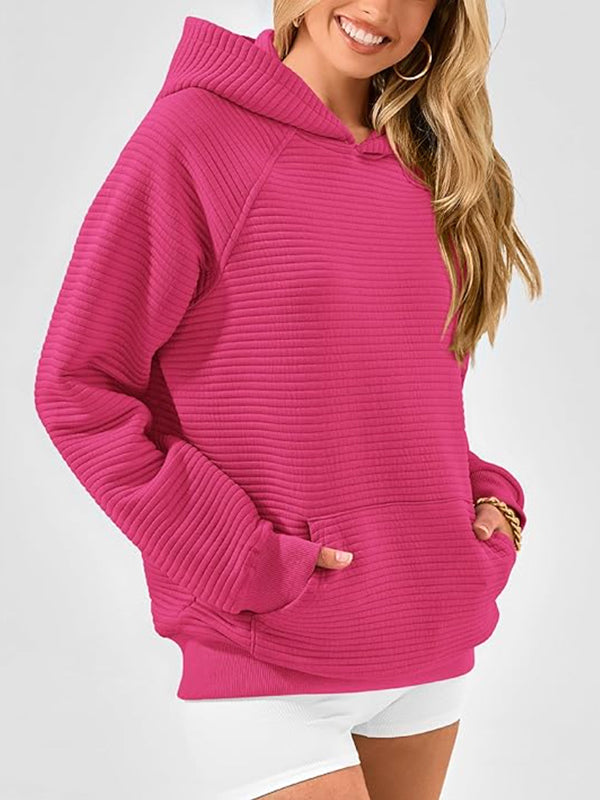 Capuche Manches Longues Poches Couleur Unie à empiècements Sweats à capuche Hauts