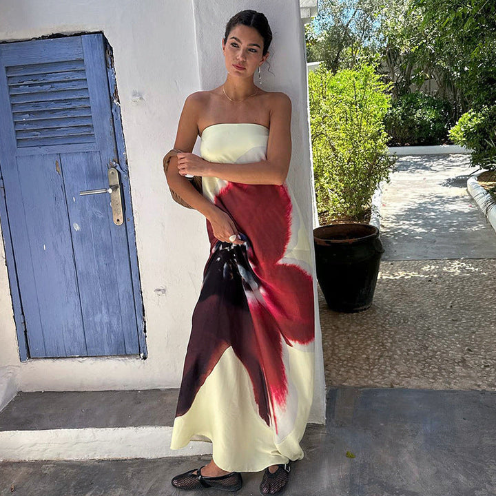 Kaeli | Robe Maxi Bandeau avec Dos Cascading
