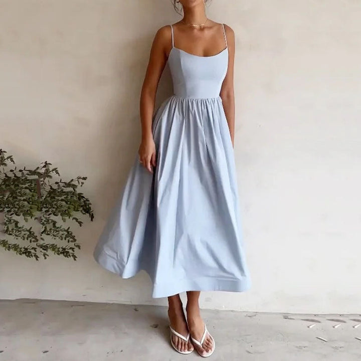 Clara - Robe midi sans manches avec fraîcheur et élégance