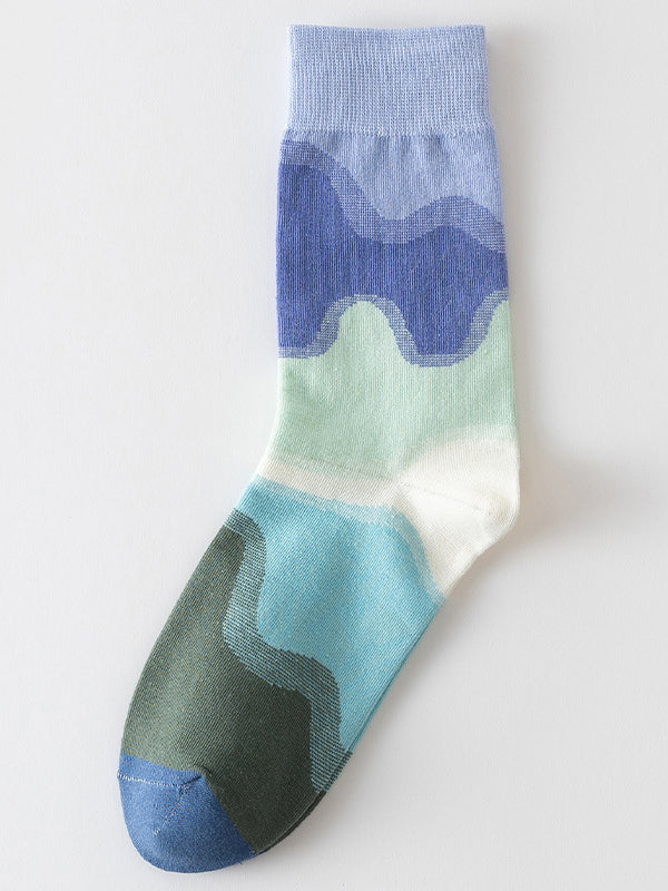 Chaussettes chaudes couleur contrastée
