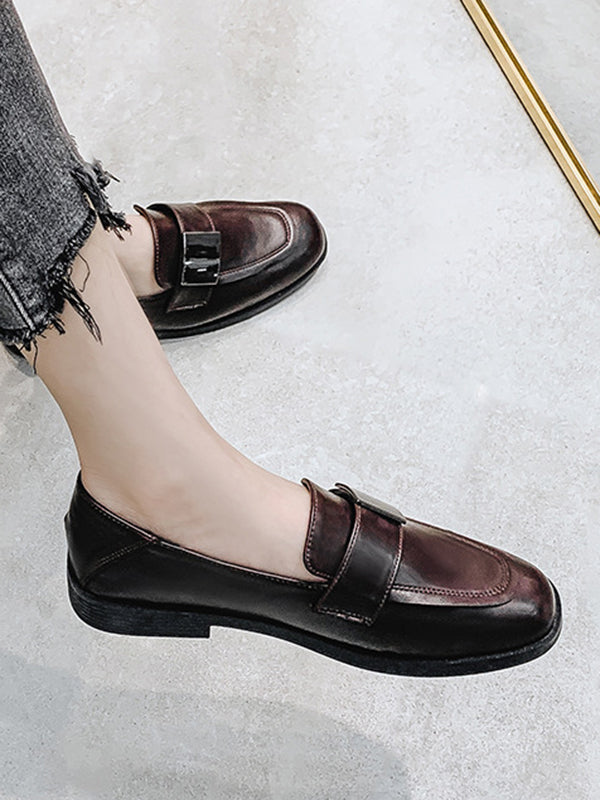 Mocassins à bout carré à coupe peu profonde