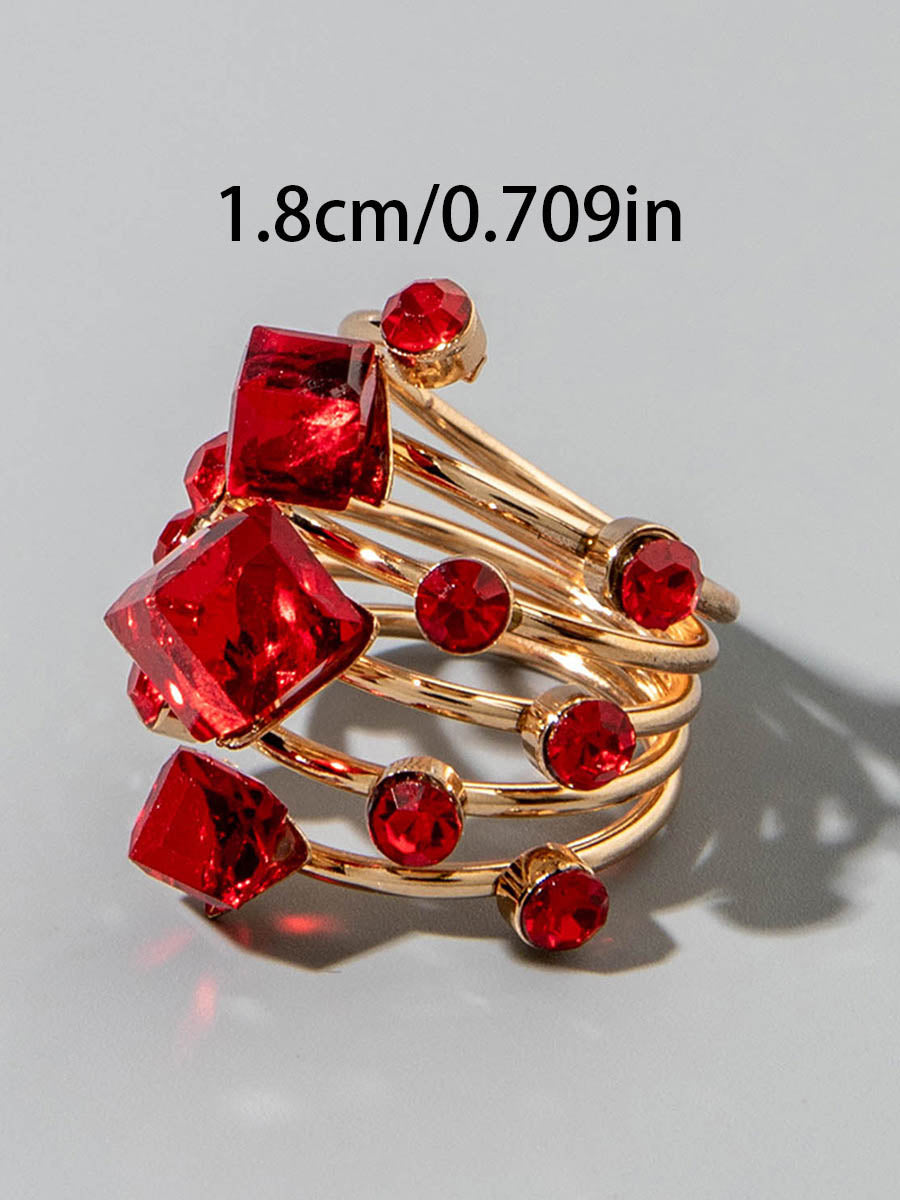Bague géométrique à strass