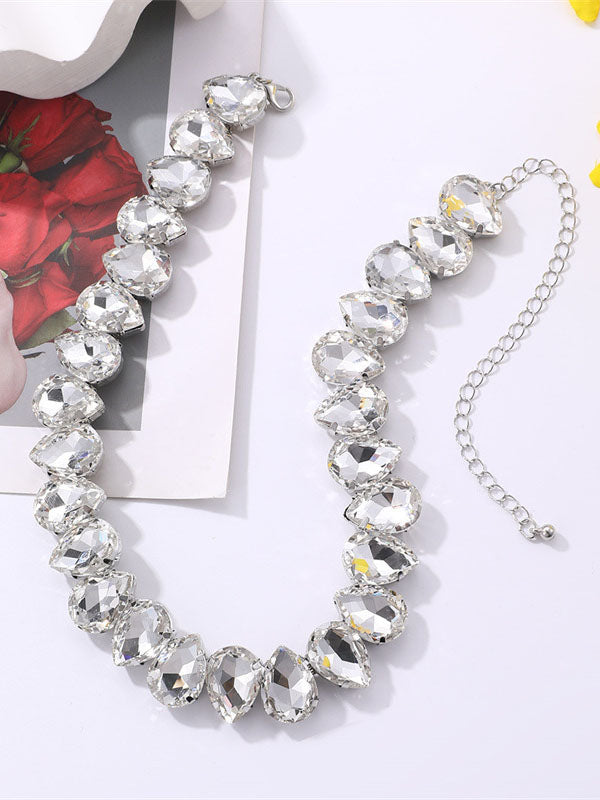Collier à chaîne, à strass