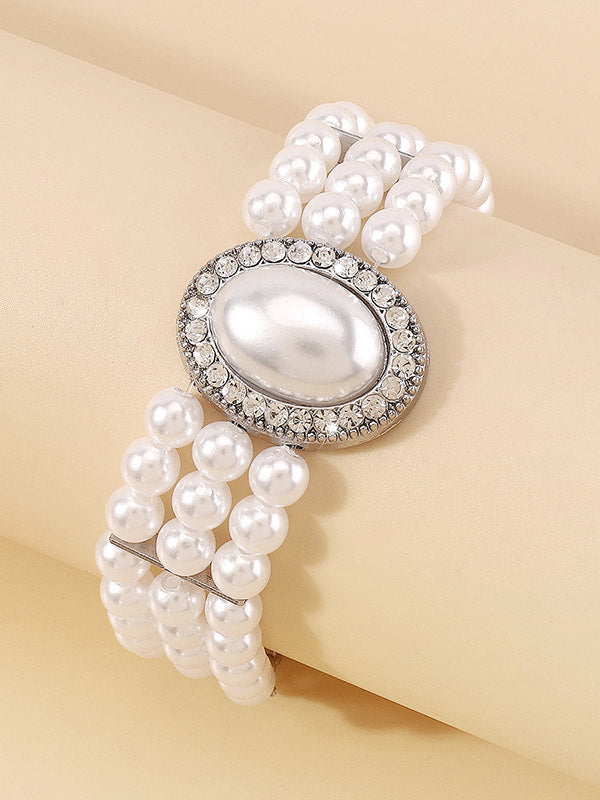 Bracelet réglable géométrique à chaîne, à strass