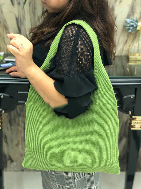 Sacs de couleur unie Sac à main tissé