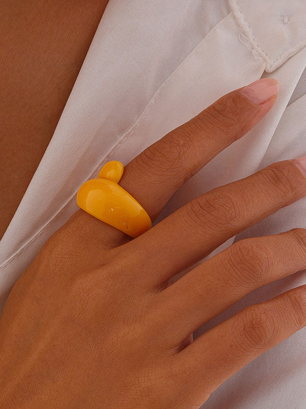 Bague géométrique couleur unie