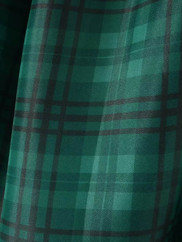 Robe courte plissée coupe trapèze, taille haute, à carreaux, à col carré