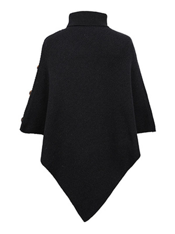 Cape pull décontractée à col haut, 7 couleurs