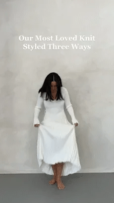 Sara - Nouvelle Robe Midi Tricot d'Automne avec Manches
