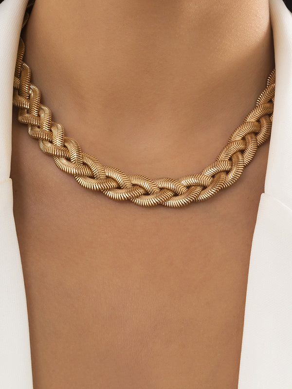 Collier ras du cou réglable en chaîne serpent