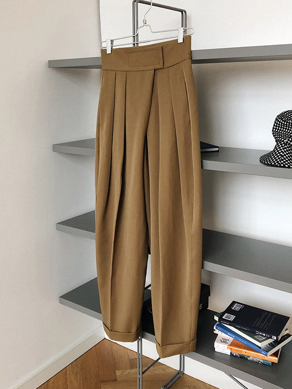 Pantalon de costume ample à jambe large et velcro