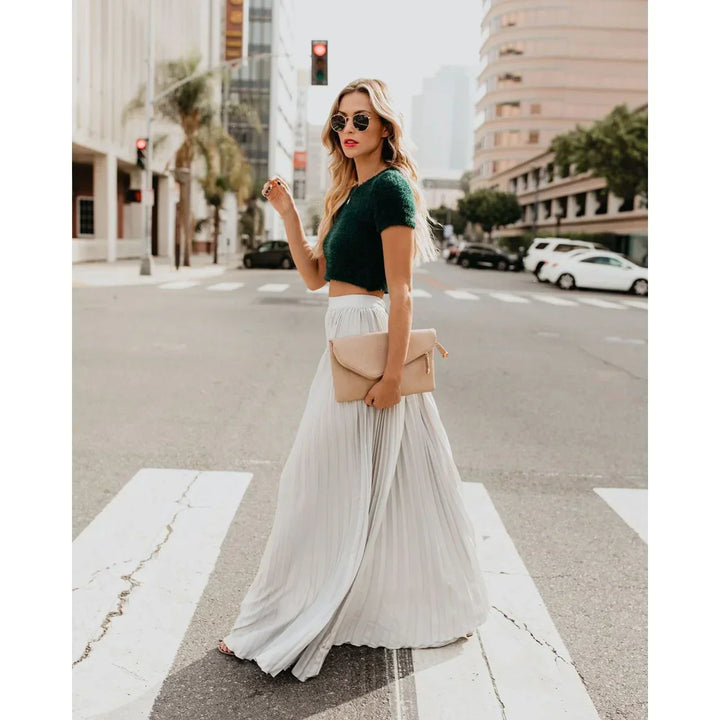Veluna – Jupe maxi plissée stylée