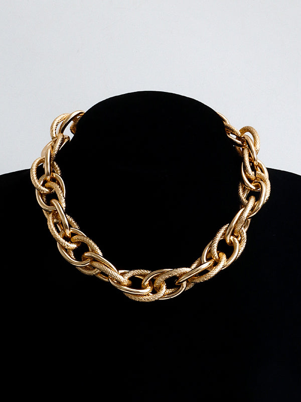 Parure collier et bracelet ajourée couleur unie
