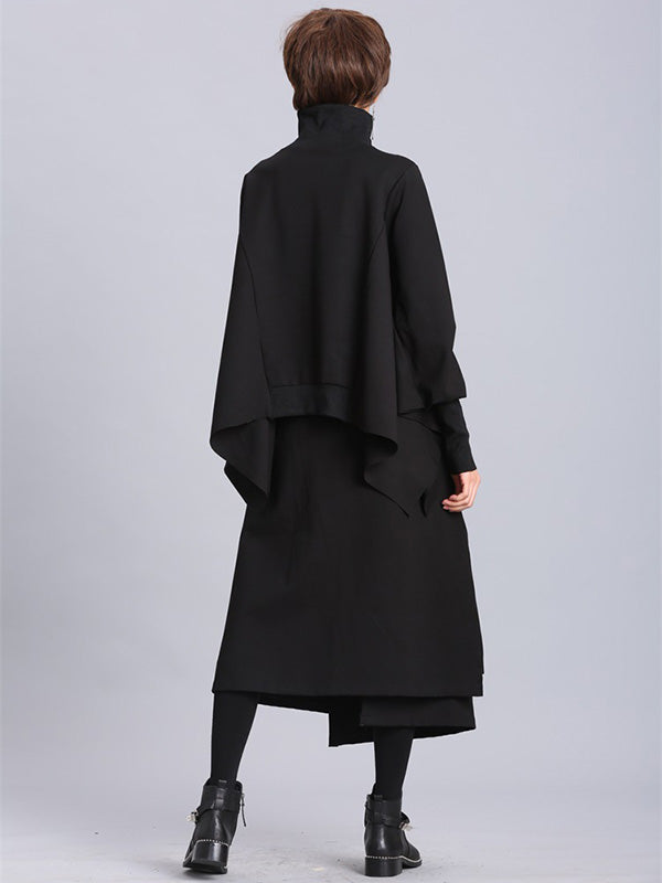 Jupe Empire noire asymétrique à bandes surélevées