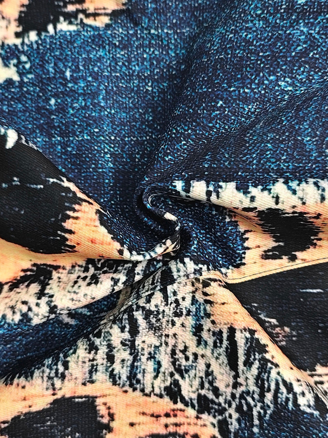 Pantalon ajouré boutonné à fermeture éclair, à empiècements, à poches, à imprimé léopard, à jambes larges, taille haute