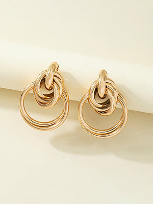 Boucles d'oreilles géométriques ajourées brillantes