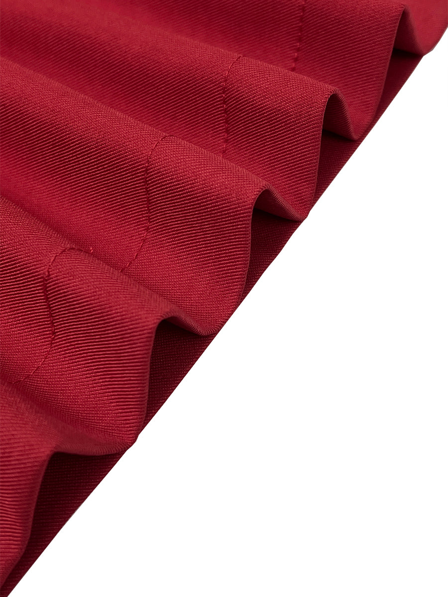 Jupe plissée à taille élastique, taille haute, à ourlet ample, à poches, à fermeture éclair, couleur unie