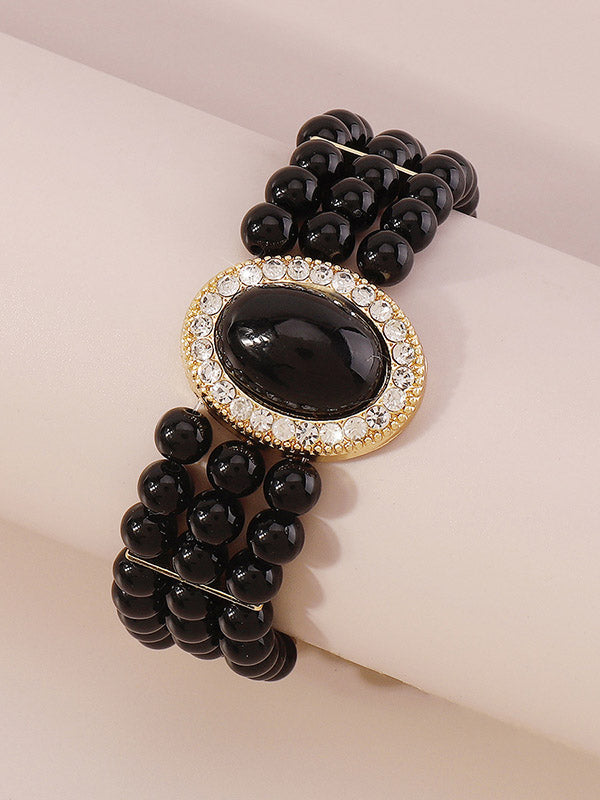 Bracelet réglable géométrique à chaîne, à strass