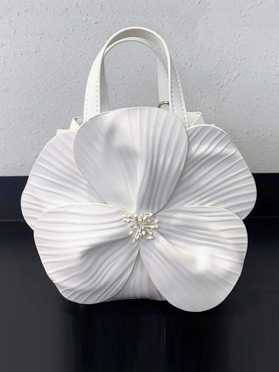 Sac à main en forme de fleur, couleur unie