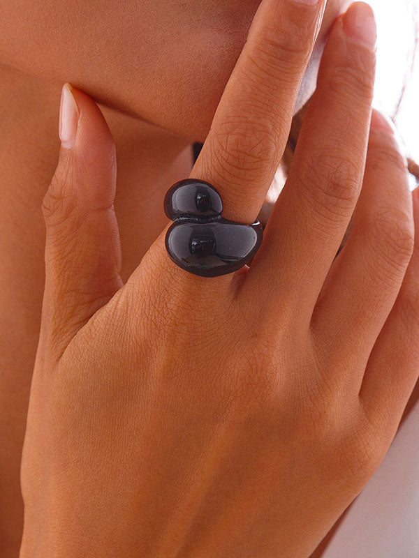 Bague géométrique couleur unie