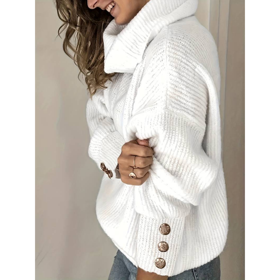 Pull à col roulé oversize pour femmes