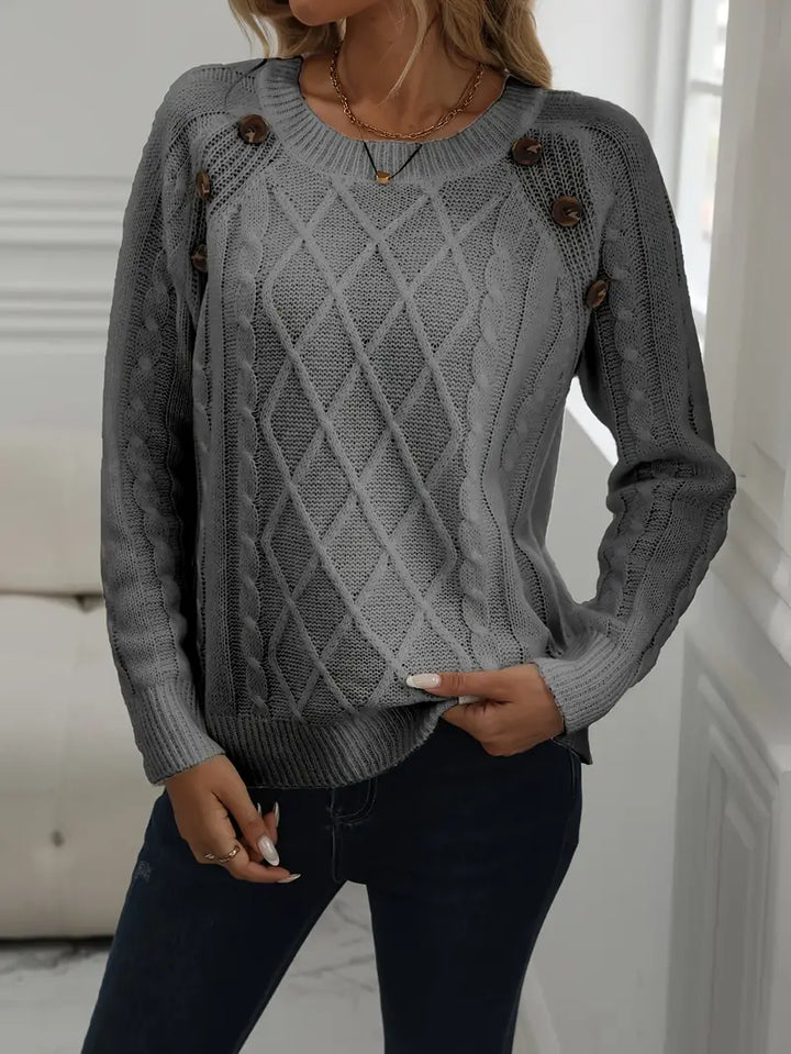 PULL EN CABLE SOLIDE POUR FEMMES | STYLE ÉLÉGANT ET CHAUD