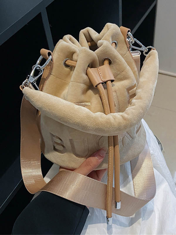 Sac à main à cordon de serrage, à imprimé lettres